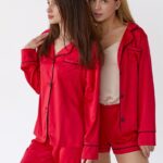 Шовк трійка довгий рукав червоний чк