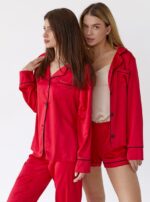 Шовк трійка довгий рукав червоний чк