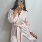 Халат з трикотажу рожевий