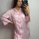 Сорочка на гудзиках Шовк Армані рожевий бк