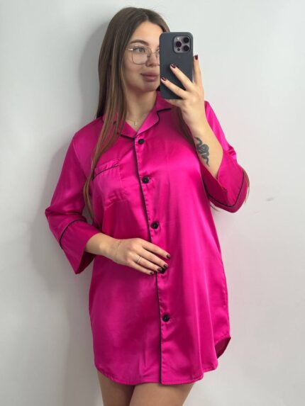 Сорочка на гудзиках Шовк Армані фуксія чк