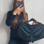 Шовк трійка довгий рукав темно зелений чк