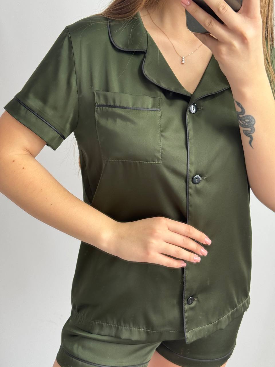 3f728633-cb02-4e66-b7ff-09312513812e Шовк одиничка хакі чорний кант - Зображення 1