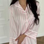 Сорочка на гудзиках Сатин Рожева смужка