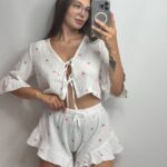 Муслін 1-ка на завязках в рожеві сердечка