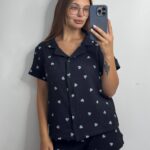 Муслін 1-ка (рубашка з коротким рукавом +шорти) чорний