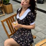 Сукня штапель з коміром, міні чорна