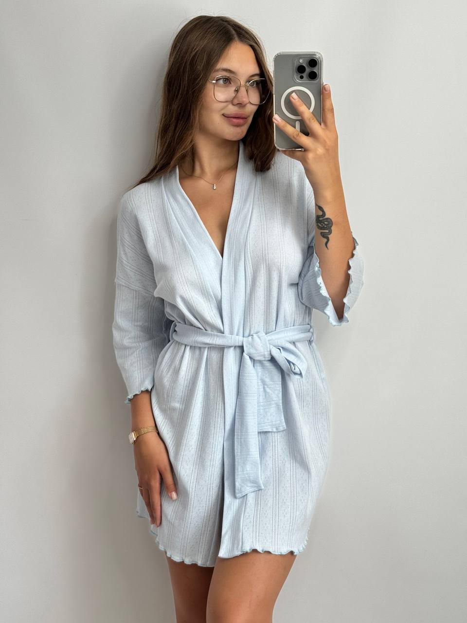 b144c145-2b2b-4624-8c9b-f9457a01ea10 Халат з трикотажу блакитний - Зображення 1