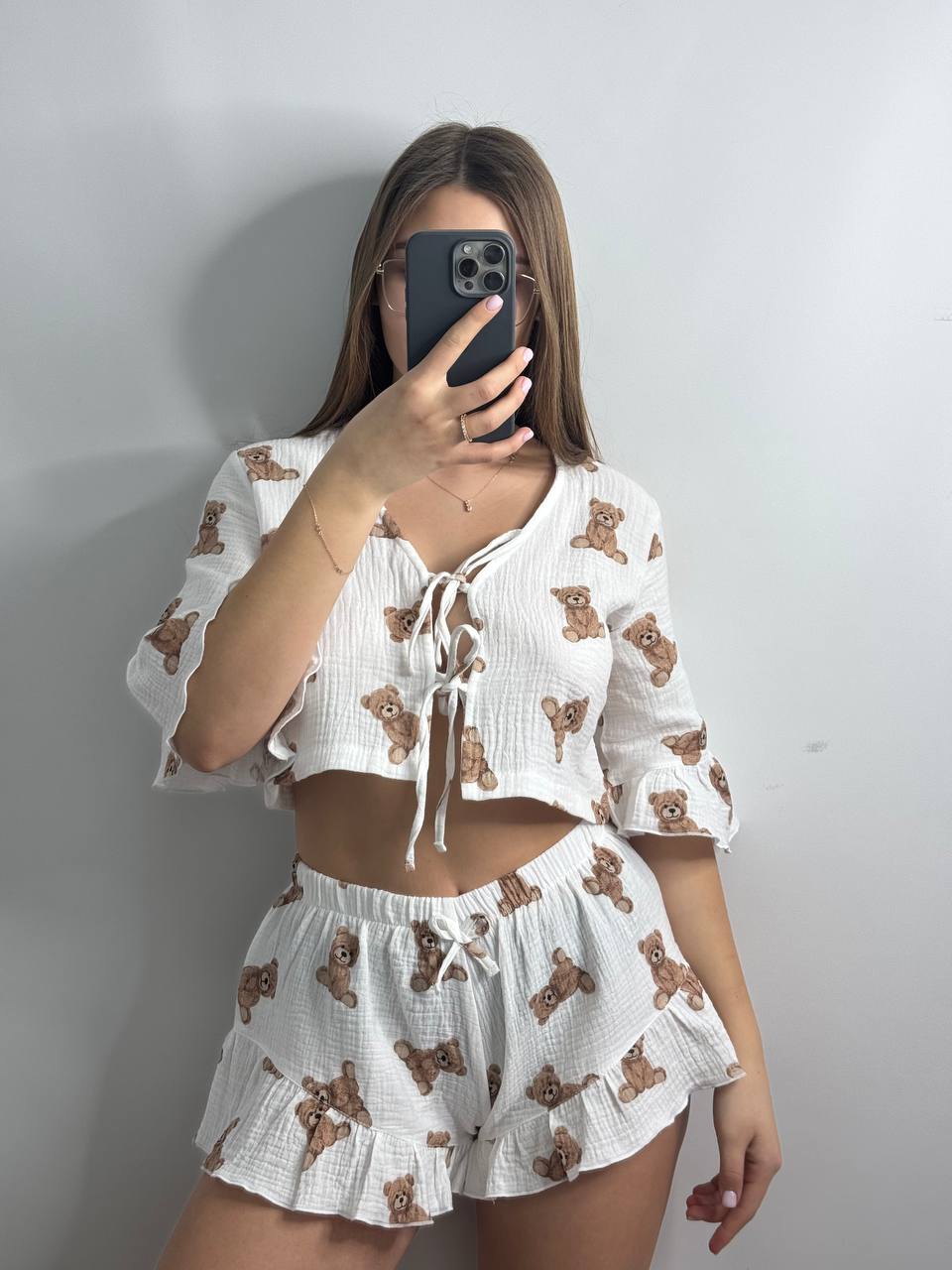 f5fb4903-f36b-4102-ba62-660f6372c0aa Муслін 1-ка на завязках ведмедики - Зображення 1