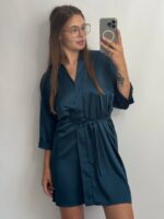 Шовковий Армані халат смарагд - Зображення 6