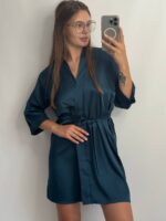 Шовковий Армані халат смарагд - Зображення 5