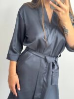 Шовковий Армані халат графіт - Зображення 7