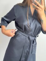 Шовковий Армані халат графіт - Зображення 6