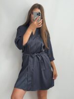 Шовковий Армані халат графіт - Зображення 4