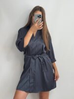 Шовковий Армані халат графіт - Зображення 3