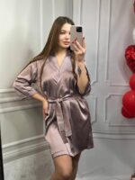 Шовковий Армані халат мокко - Зображення 10