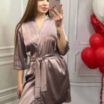 Шовковий Армані халат мокко