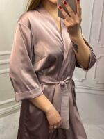 Шовковий Армані халат мокко - Зображення 8