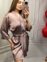 Шовковий Армані халат мокко - Зображення 7