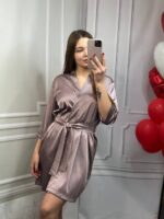 Шовковий Армані халат мокко - Зображення 5