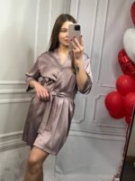 Шовковий Армані халат мокко - Зображення 4