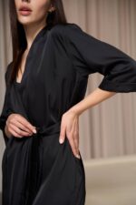 Шовковий Армані халат чорний - Зображення 5