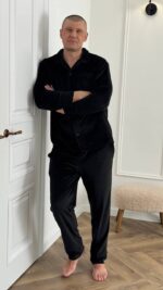 Плюшева чоловіча піжама на ґудзиках - Зображення 3