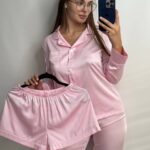 Шовк трійка довгий рукав зефір білий кант