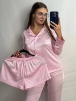 Шовк трійка довгий рукав зефір білий кант