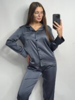 Шовк трійка довгий рукав графіт чорний кант - Зображення 4