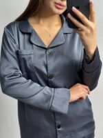 Шовк трійка довгий рукав графіт чорний кант - Зображення 2