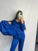 Шовк трійка довгий рукав електрик білий кант - Зображення 2