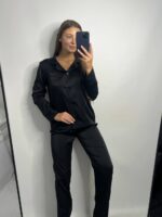 Шовк трійка довгий рукав чорний чорний кант - Зображення 6