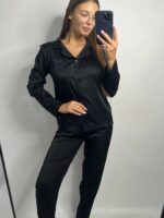 Шовк трійка довгий рукав чорний чорний кант - Зображення 5