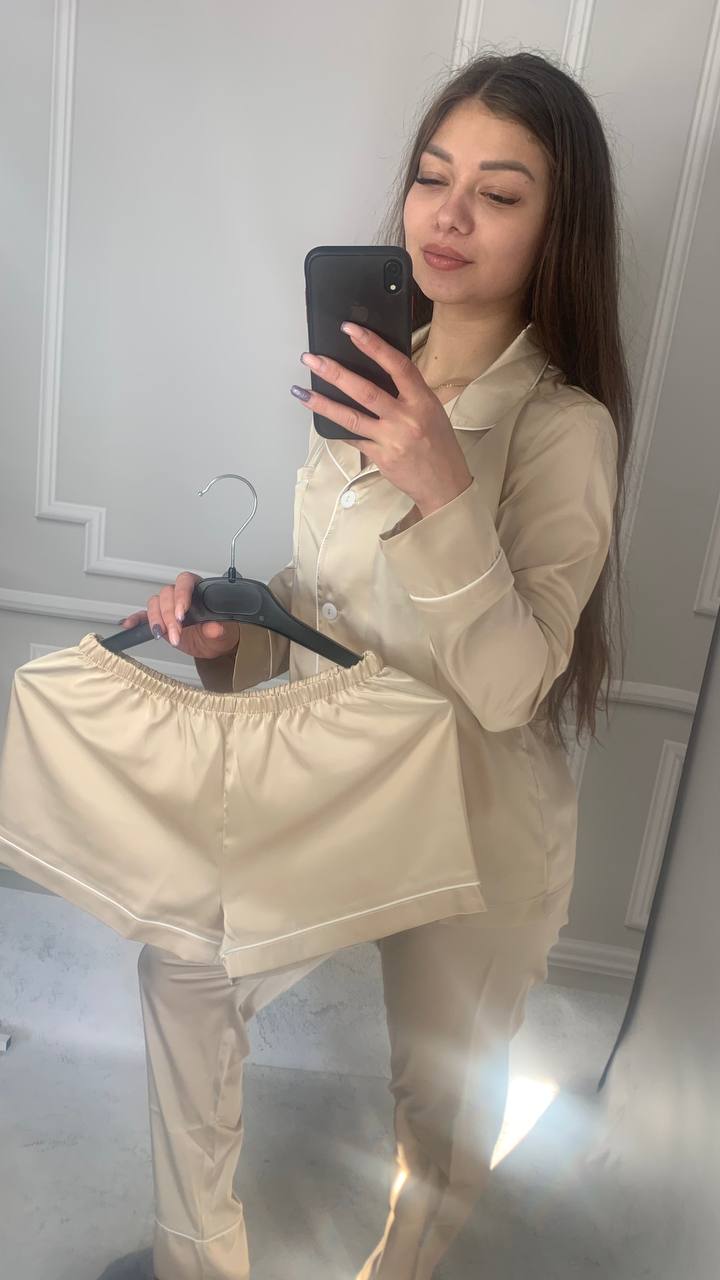 photo_2025-11-28_12-41-40 Шовк трійка довгий рукав молочний білий кант - Зображення 1