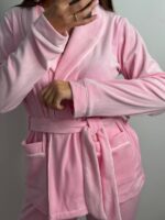 Костюм велюровий шаль зефірний білий кант - Зображення 5