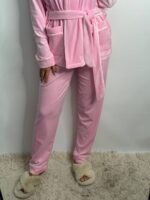 Костюм велюровий шаль зефірний білий кант - Зображення 4