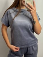 Комплект трійка з плюшевого велюру сірий 2 - Зображення 7