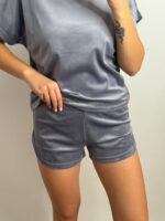 Комплект трійка з плюшевого велюру сірий 2 - Зображення 2