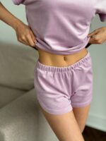 Комплект трійка з плюшевого велюру пудра 2 - Зображення 4