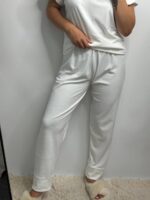 Комплект трійка з плюшевого велюру молочний - Зображення 5