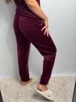 Комплект трійка з плюшевого велюру бордовий - Зображення 5