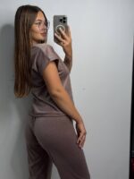 Комплект трійка з плюшевого велюру мокко - Зображення 6