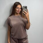 Комплект трійка з плюшевого велюру мокко