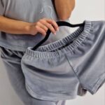 Комплект трійка з плюшевого велюру сірий