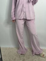 Плюшевий домашній костюм з рюшою пудра - Зображення 7