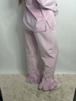 Плюшевий домашній костюм з рюшою пудра - Зображення 5