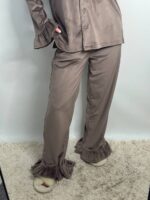 Плюшевий домашній костюм з рюшою мокко - Зображення 3