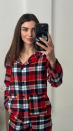 Домашній костюм з 100% котону червоний з жовтим - Зображення 7