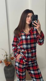 Домашній костюм з 100% котону червоний з жовтим - Зображення 5